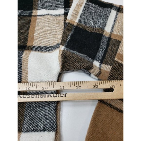 Yeokou Women's Jacket Shacket Button Up Long Sleeve Brown Plaid Size S NWT - Picture 9 of 10